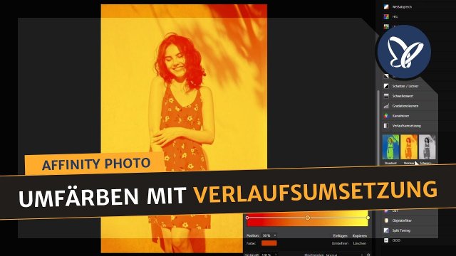 Affinity Photo-Grundlagen: Verlaufsumsetzung, Verlaufswerkzeug, Umfärben