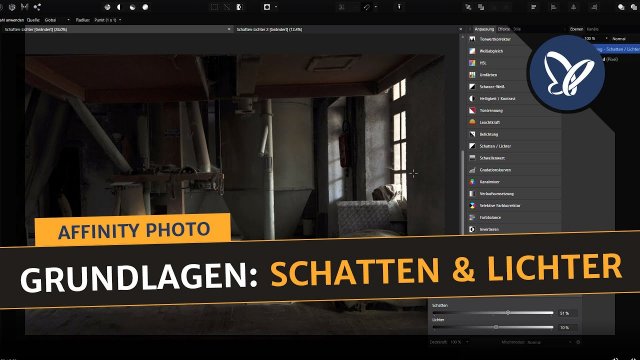 Affinity Photo-Grundlagen: Mit Schatten und Lichtern arbeiten